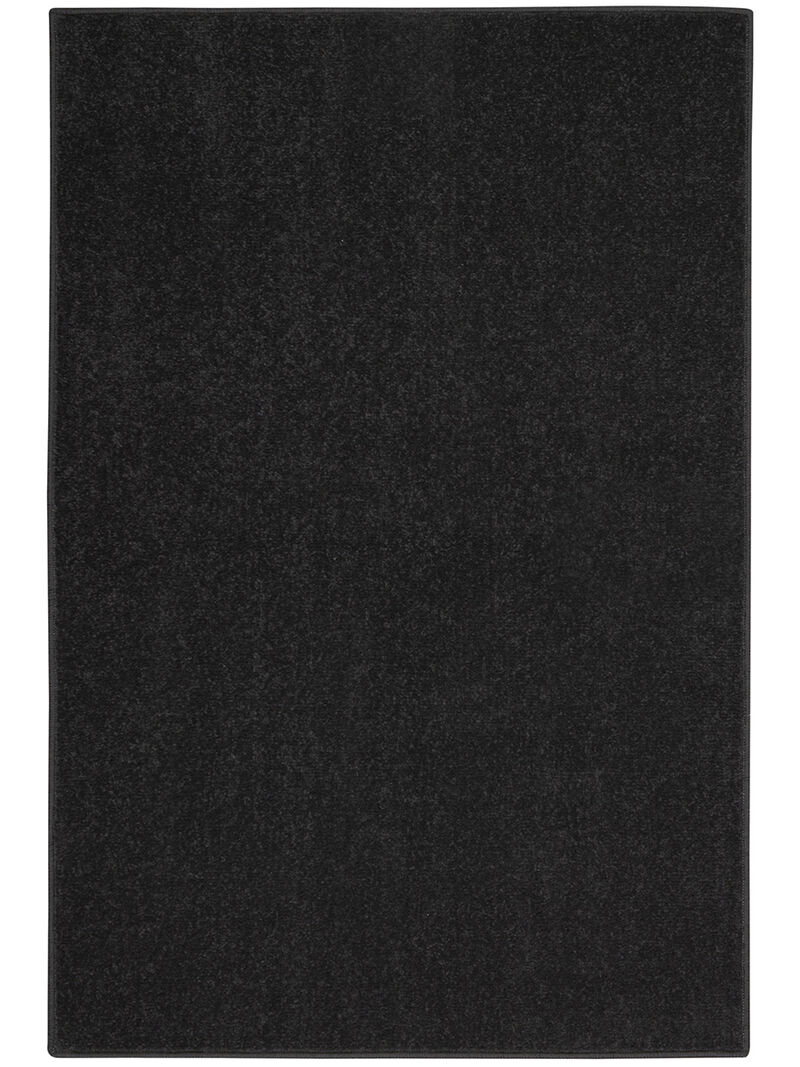 Nourison Essentials NRE01 Black 2'2" x 10' Rug image number 0