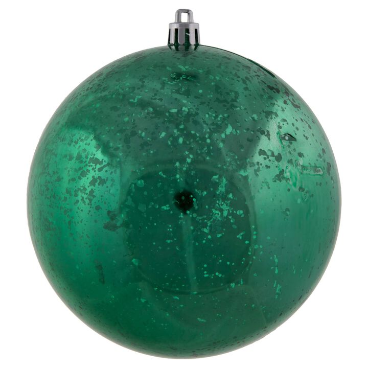 Vickerman 4.75" Christmas Ornament Ball, Sea Foam Shiny Mercury Finish, Shatterproof Plastic, Holiday Christmas Tree Decoration, 4 Pack