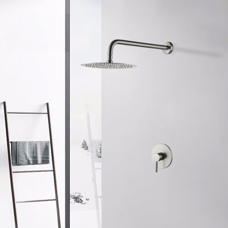Wall Mounted Shower Faucet In Brushed Nickel (Valve Included)