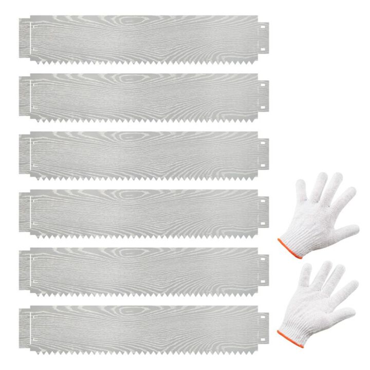 Hivvago 6-Pack 20 FT Galvanized Metal Landscape Edging for Lawn