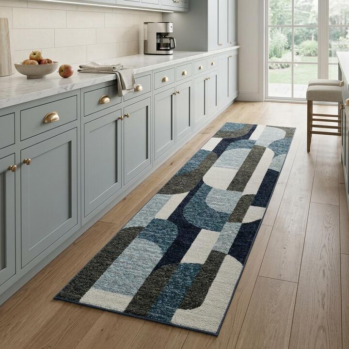 HomeRoots Geometric Runner Rug