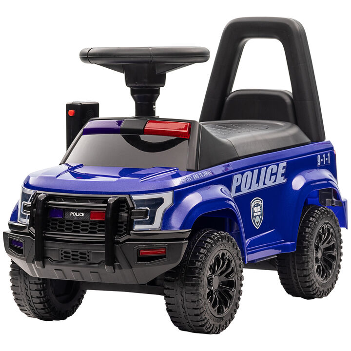 BreeBe Police Ride On Car for Kids with Working PA System and Horn