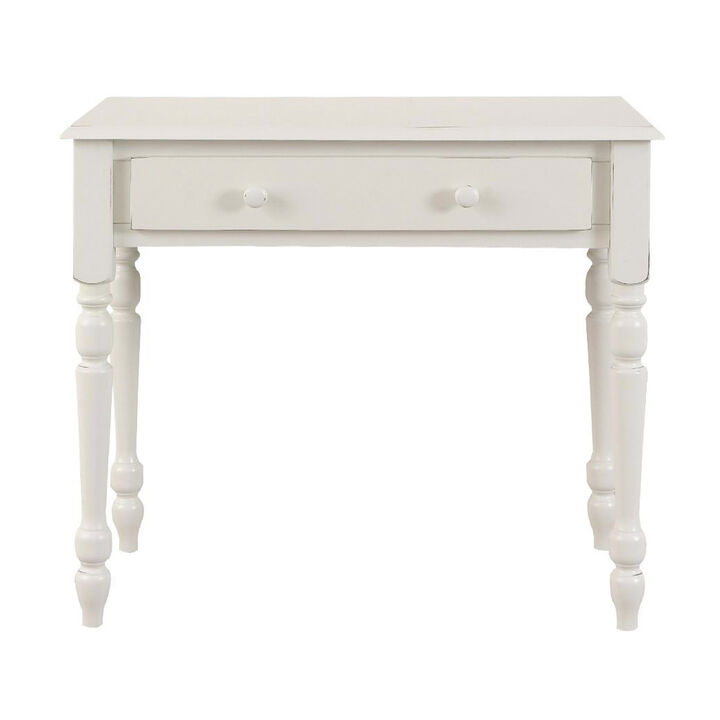 HomeRoots 34" Off White Solid Wood Writing Desk