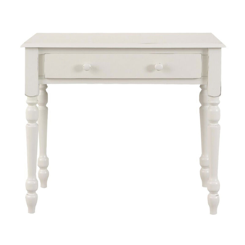 HomeRoots 34" Off White Solid Wood Writing Desk image number 0