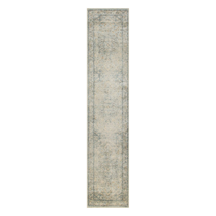 HomeRoots Floral Medallion Distressed Washable Runner Rug