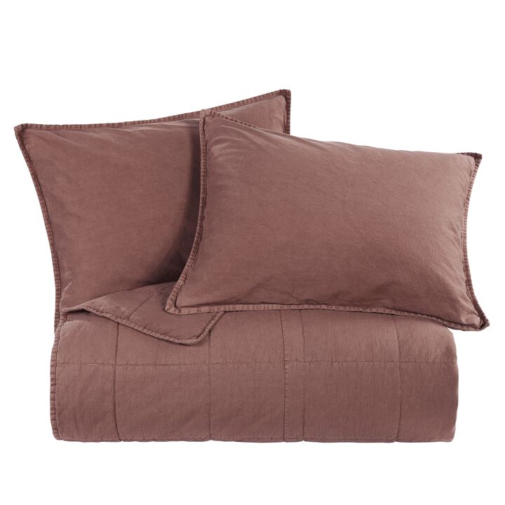 Stonewashed Sarsaparilla Cotton Canvas Full/Queen Coverlet Set