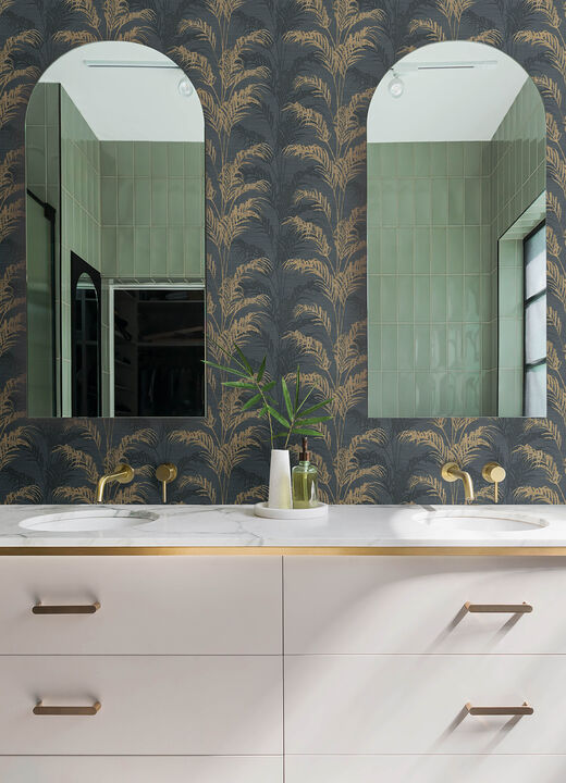 Rattan Charcoal Palm Wallpaper