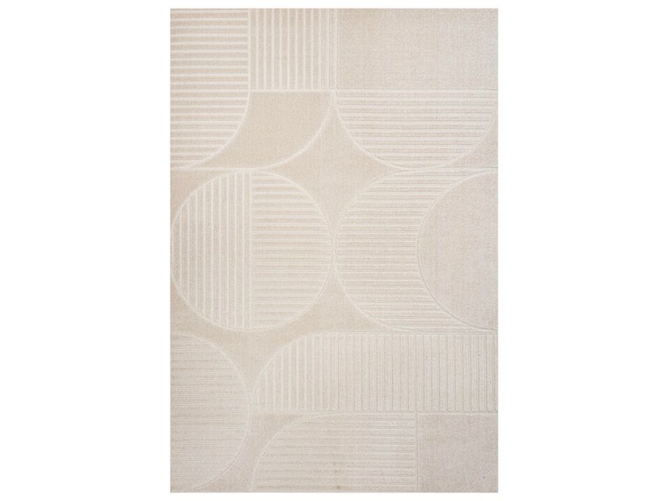 Nordby Geometric Arch Scandi Striped Navy/Cream 5 ft. x 8 ft. Area Rug
