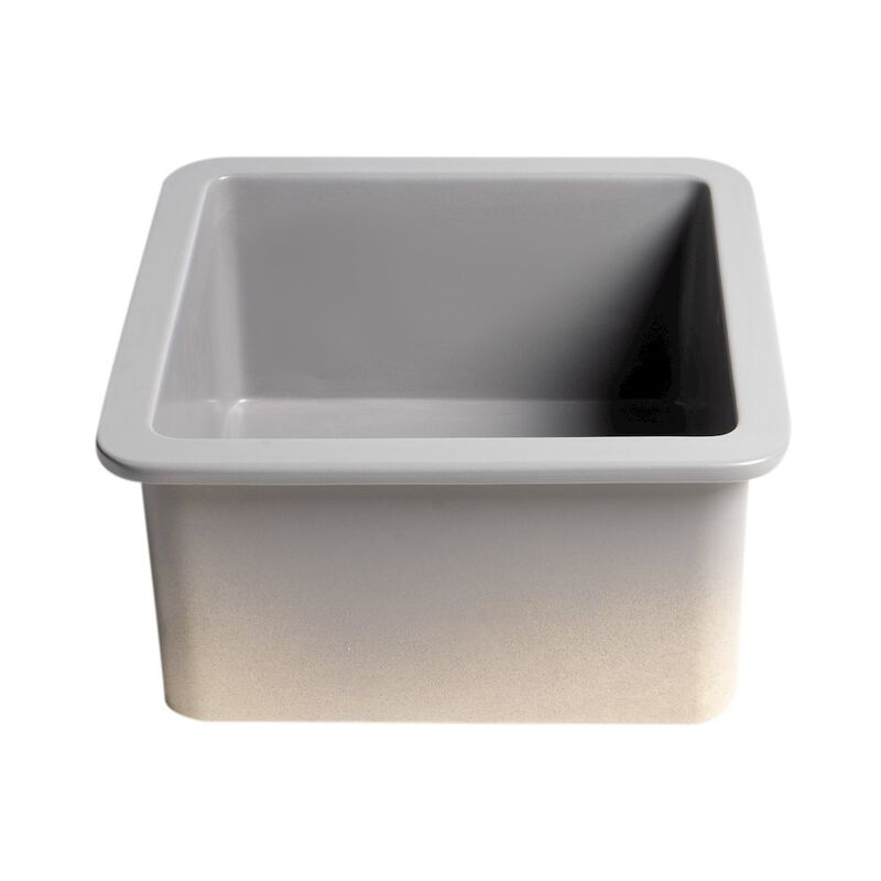 ALFI brand Gray Matte Square 18 x 18 Undermount / Drop In Fireclay Prep Sink