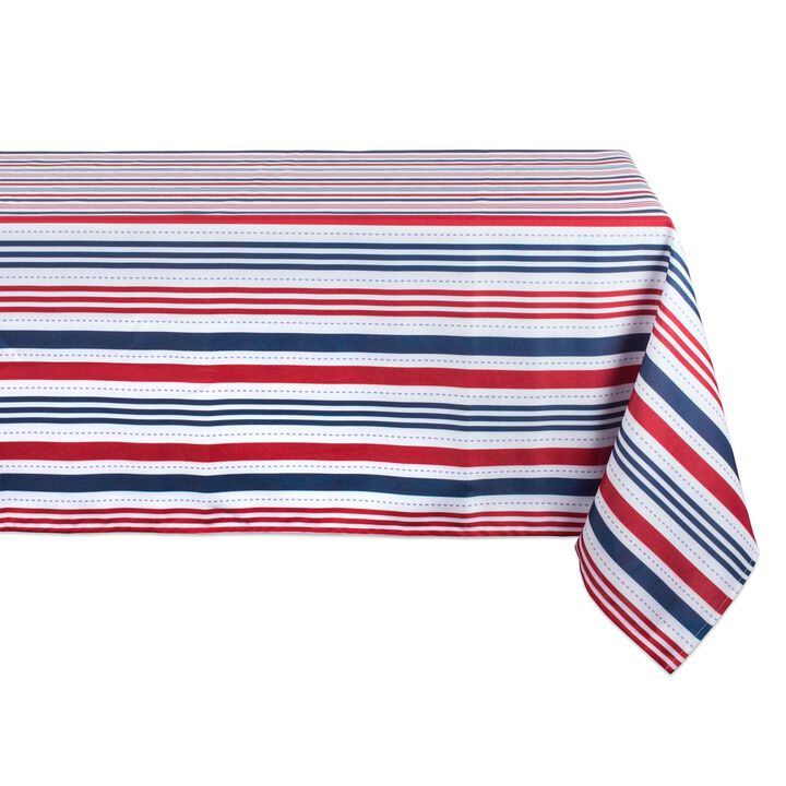 Vibrantly Colored Patriotic Stripe Outdoor Rectangular Tablecloth 60" x 120"