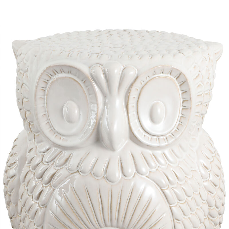 Millie 17.5" Classic Vintage Ceramic Indoor/Outdoor Owl Garden Stool