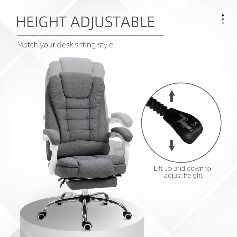 Dark Gray Work Comfort: Office Chair with Retractable Footrest
