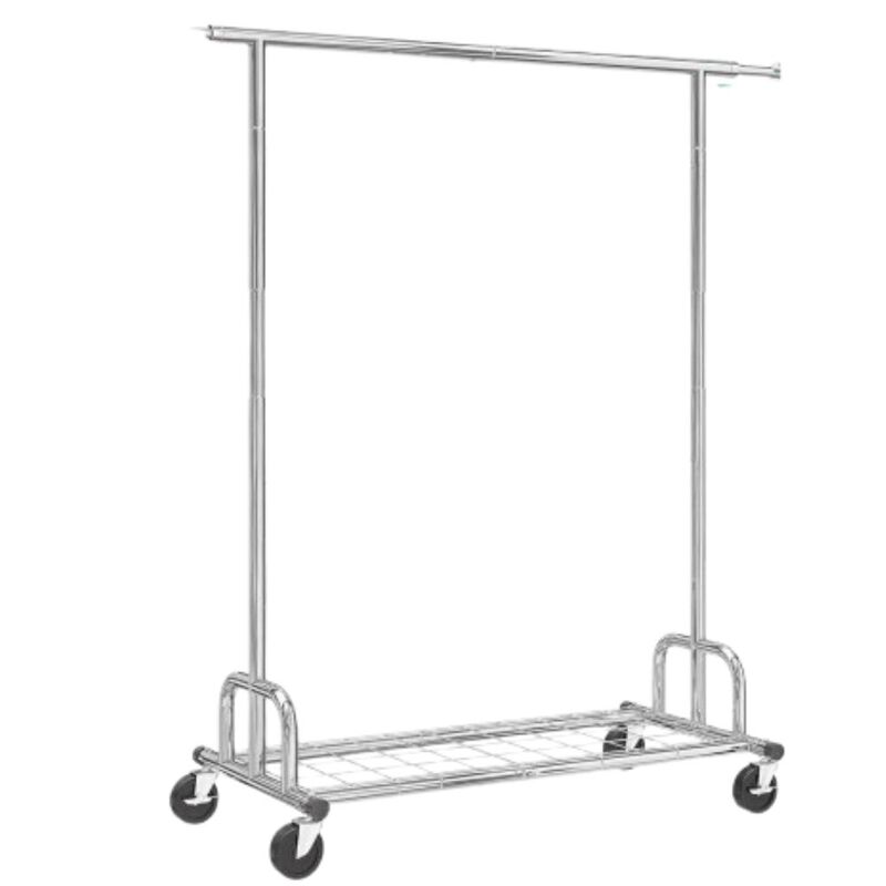 Hivvago Heavy Duty Metal Clothing Bar Garment Rack on Lockable Casters - 450lb Capacity
