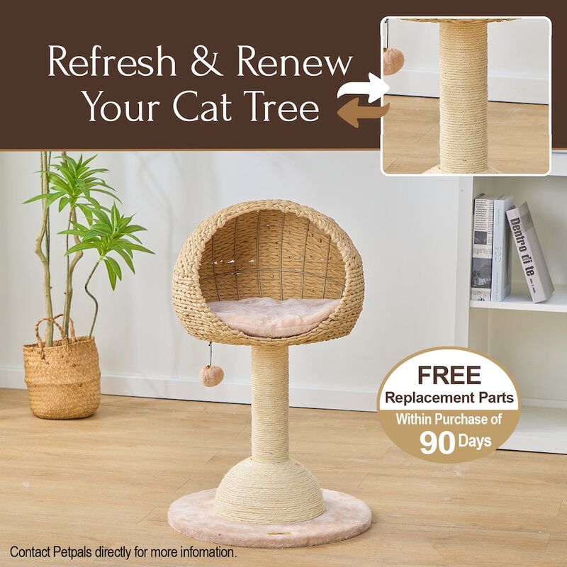 Petpals 30-in Lookout Cat Tree Bed, Beige