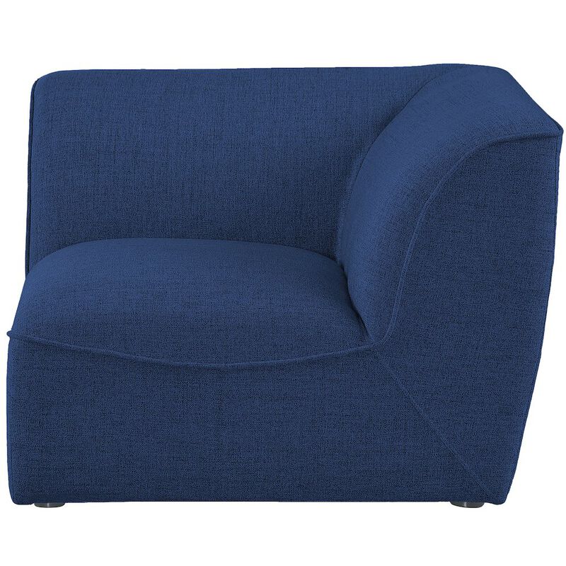 Meridian Furniture Miramar Navy Durable Linen Textured Corner