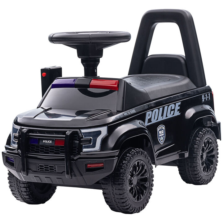 BreeBe Police Ride On Car for Kids with Working PA System and Horn
