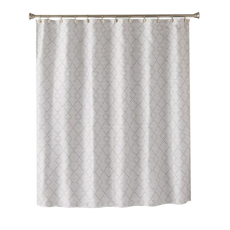 Saturday Knight Ltd Geo Diamond 2-Tone Design Fabric Bath Shower Curtain - 70x72", Charcoal