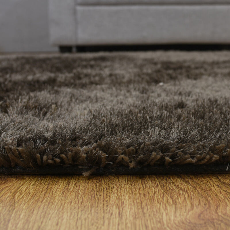 RUGSOTIC CARPETS HAND TUFTED SHAG POLYESTER ECO-FRIENDLY AREA RUGS  - Rectangle, Size, Solid Plain Design, High Pile Thick Handmade Anti Skid Rugs for Living Room K00111 image number 6