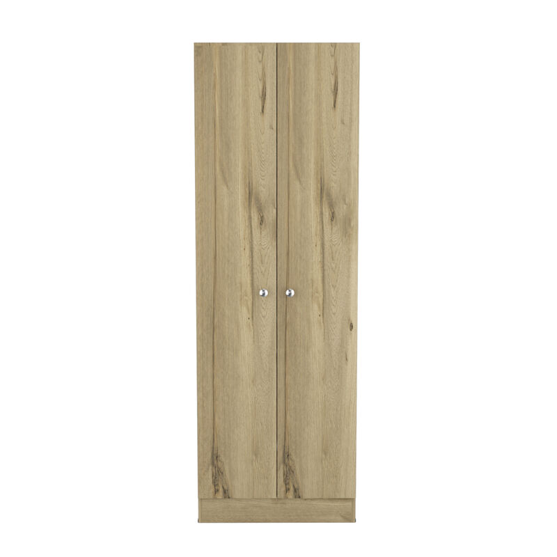 Buxton Rectangle 2-Door Storage Tall Cabinet Light Oak and Black Wengue