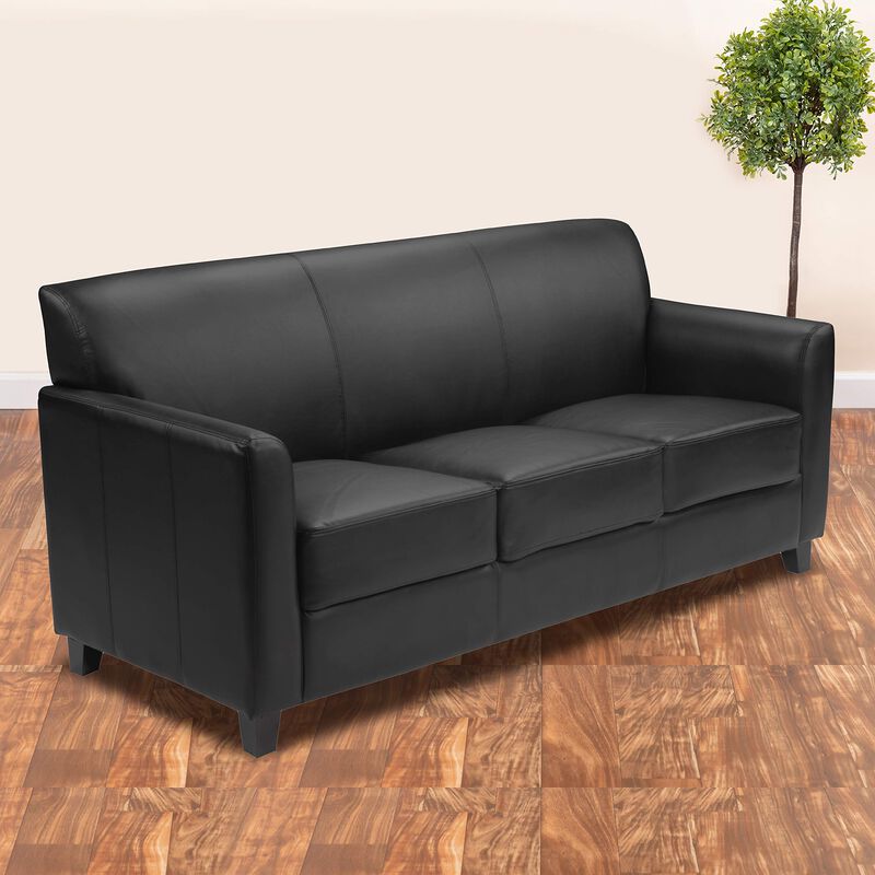 Flash Furniture HERCULES Diplomat Series Black LeatherSoft Sofa image number 1