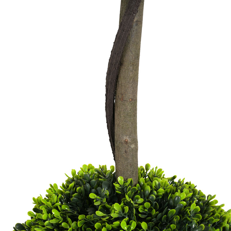 Christopher Knight Home Salta 33.5" Tall Artificial Topiary Boxwood Double Ball Trees with Black Plastic Pot (Set of 2) image number 5
