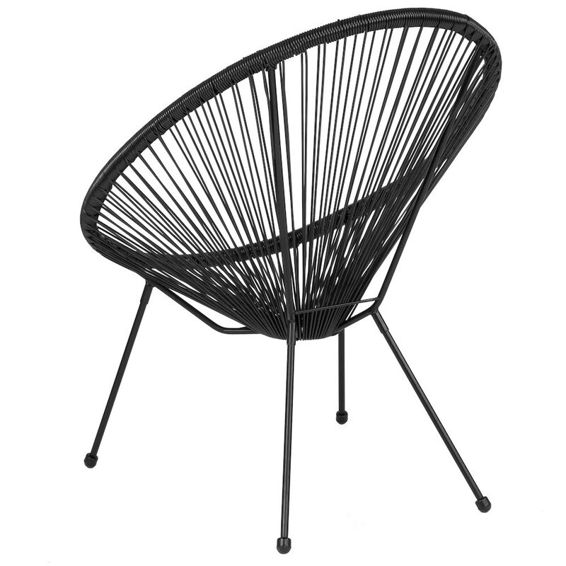 Flash Furniture Oval Comfort Take Ten Black Papasan Lounge Chair image number 4