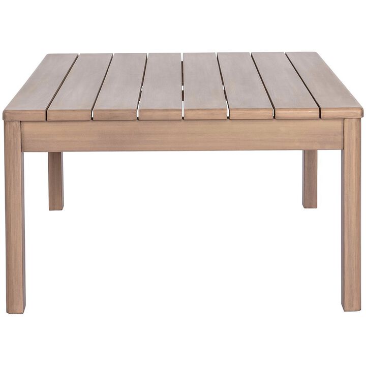 Meridian Furniture Newport Natural Acacia Wood Outdoor Patio Coffee Table