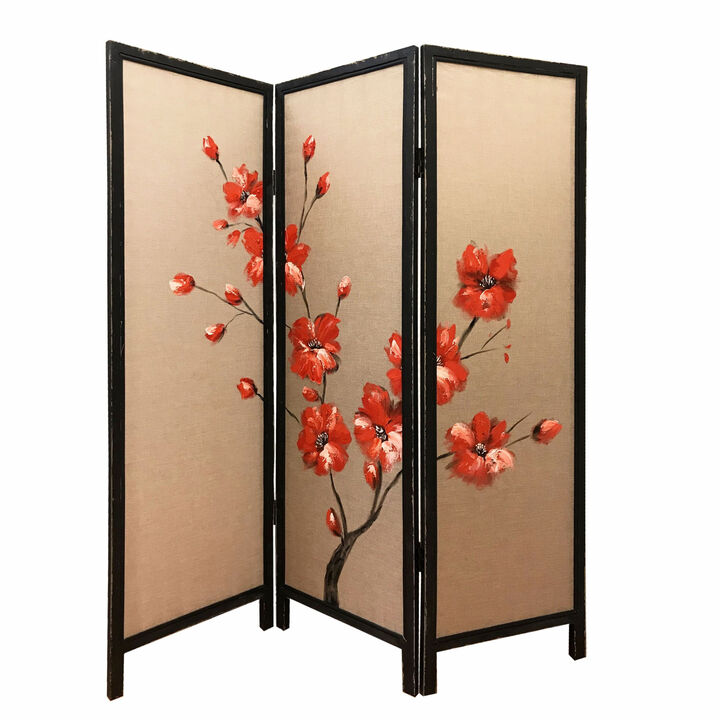 Fabric Folding Three-Panel Screen Room Divider for Privacy and Stylish Interiors