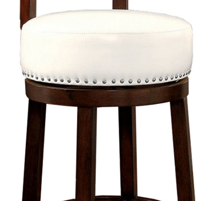 Shirley Contemporary 29" Barstool With pu Cushion, White Finish, Set of 2