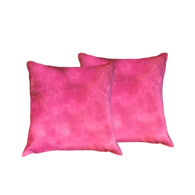 Fuchsia Cowhide Pillow Cover for Sofa, Couch, or Bed Decoration