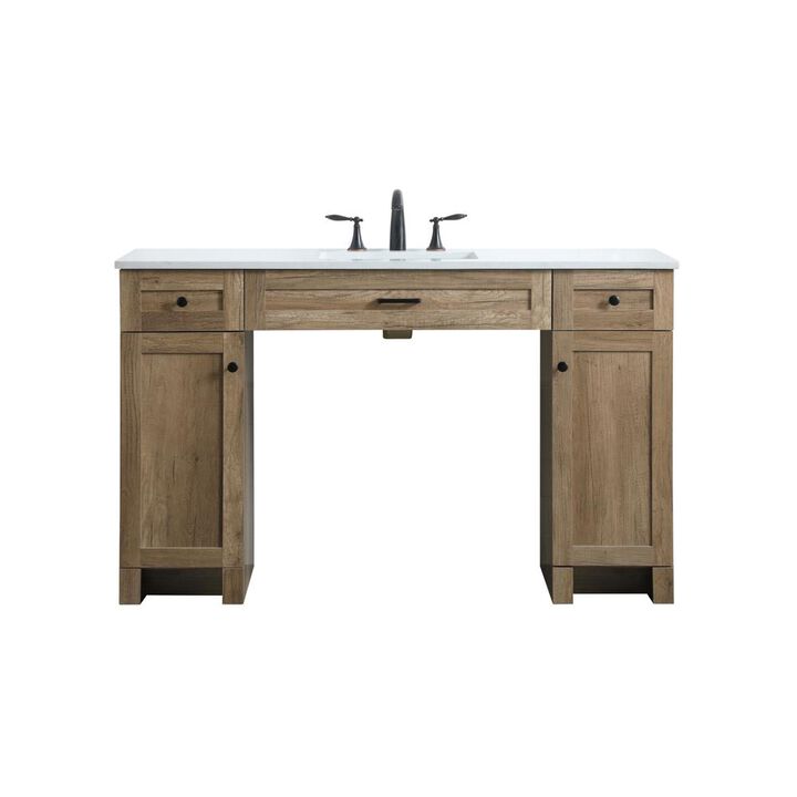 Elegant Kitchen and Bath 54 Inch ADA Compliant Bathroom Vanity In Natural Oak