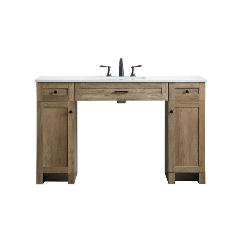 Elegant Kitchen and Bath 54 Inch ADA Compliant Bathroom Vanity In Natural Oak