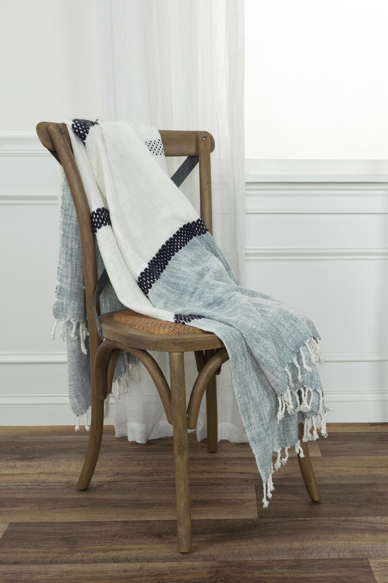 Navy/Natural 50" x 60" Throw Blanket