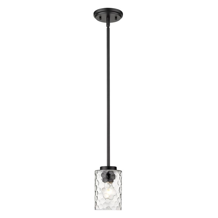 Hivvago Black Metal and Glass Mini Pendant Hanging Light