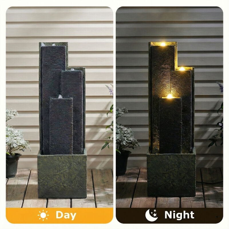 39'' H Outdoor Water Fountain Modern Cascading Freestanding Fountain image number 5