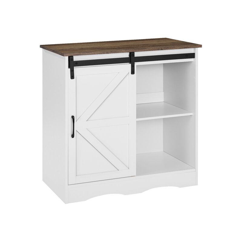 Coffee Bar Table with 3 Tiers and Magnet-Closure Doors for Home Beverage Station