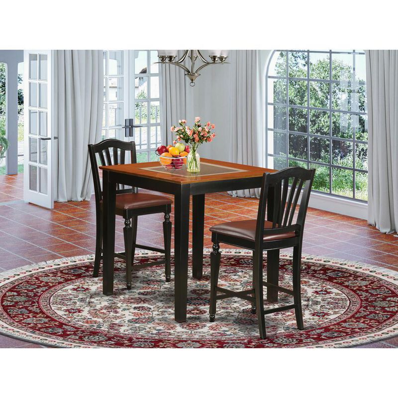 3 Pc counter height Table and chair set - high top Table and 2 Chairs.
