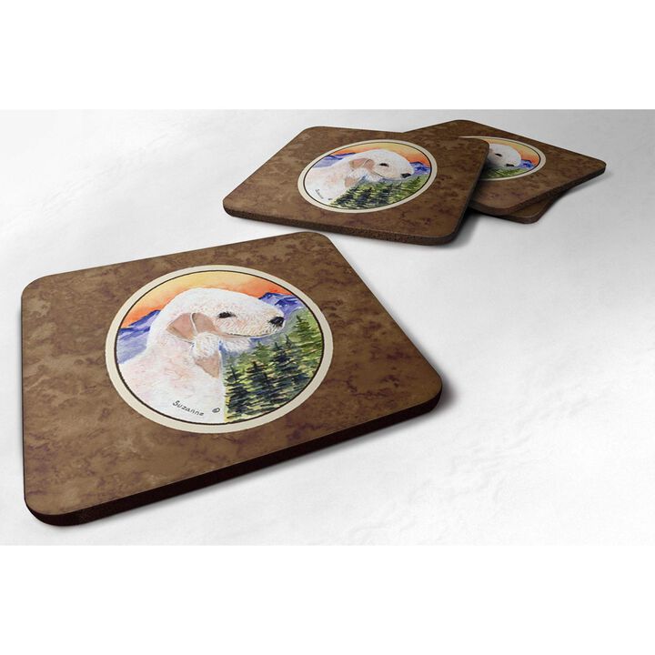 Caroline's Treasures SS8158FC Bedlington Terrier Foam Coasters (Set of 4), 3.5 H x 3.5 W, Multicolor
