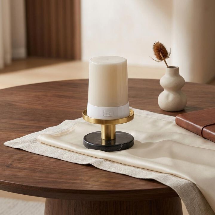 HomeRoots 3" White Flameless Designer Candle