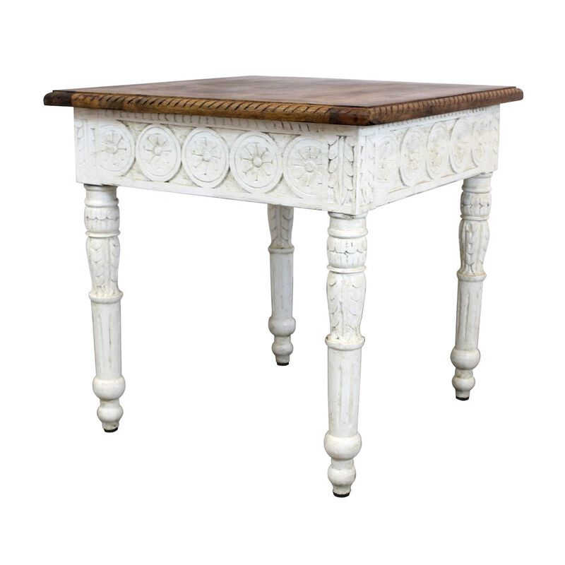 Alex Hamilton Bay Hand-Carved End Table