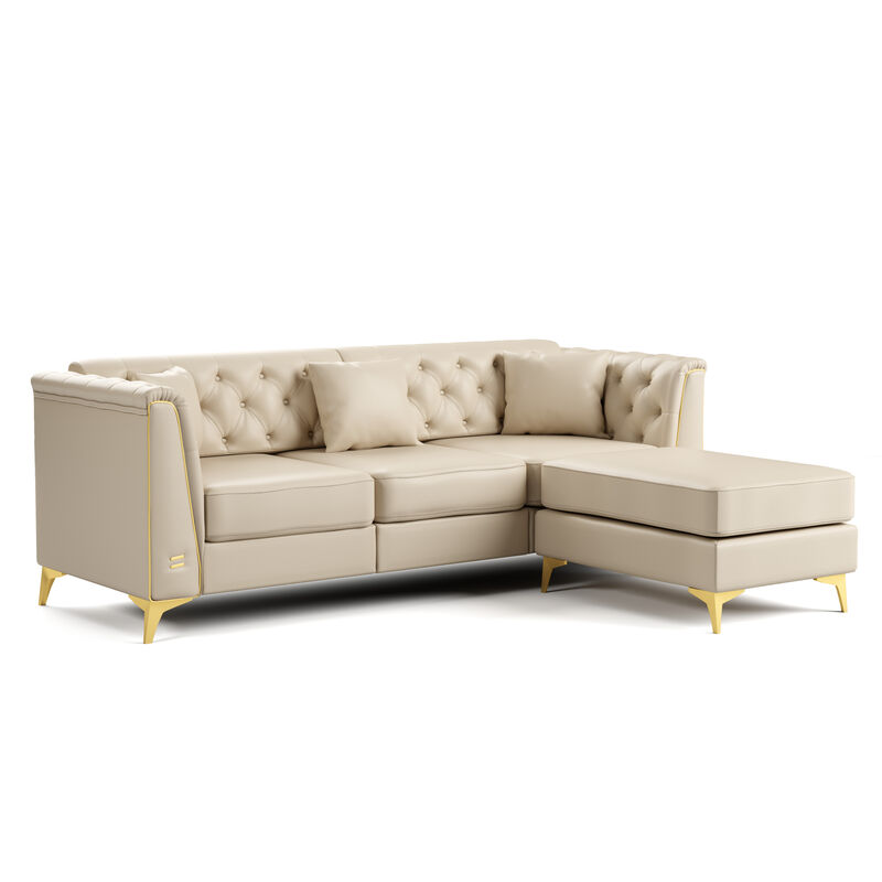 Wotvo 81.5" 3-Seater Modular Chesterfield Sofa image number 9