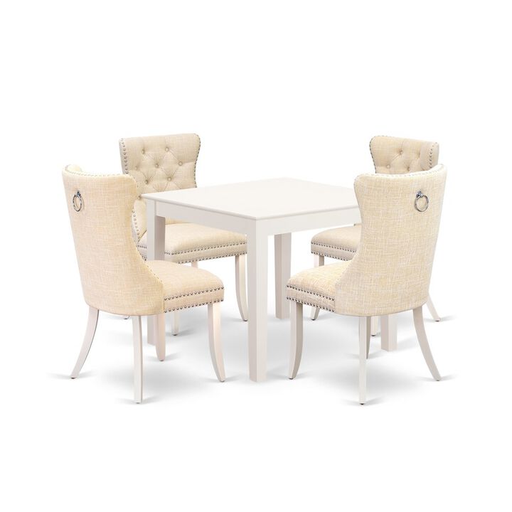 5 Piece Dinette Set for Small Spaces Contains a Square Dining Table