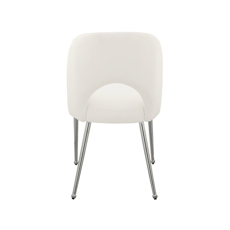 Meridian Furniture Logan Cream Vegan Leather Dining Chair, Set of 2