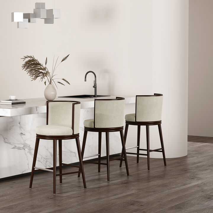 Evalyn Cream Bar Stools (Set of 3)