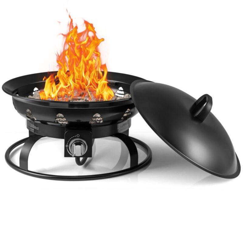 Hivvago 21 Inch Diameter Propane Gas Fire Pit Patio Portable Fire Bowl