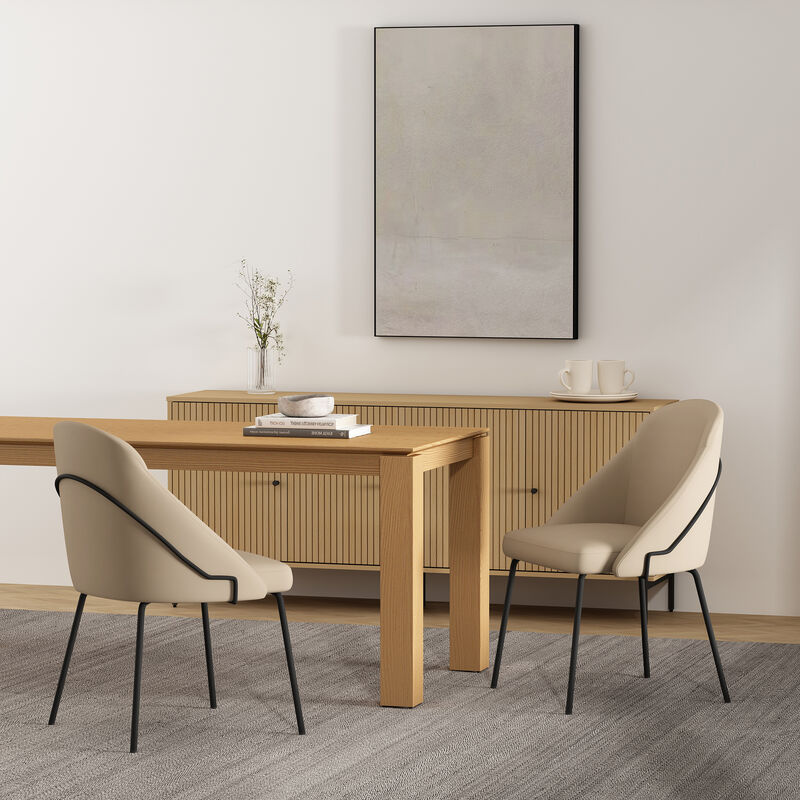 Gracie Dining Chairs in Tan and Black (Set of 2)