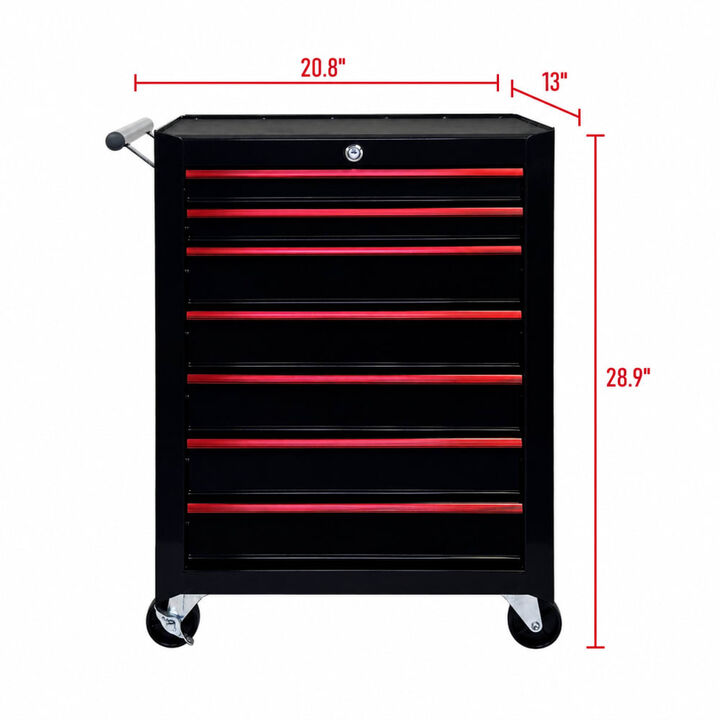 ELEMENT ACE 7-Drawer Rolling Metal Tool Chest with Ball Bearing Slides, Casters, Steel Frame for Garage Workshop Job Site Storage