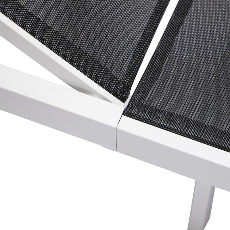 LeisureMod Marlin Poolside Outdoor Patio Lawn and Garden Modern Powder Coated Aluminum Frame Suntan Sling Chaise Lounge Chair, Set of 2