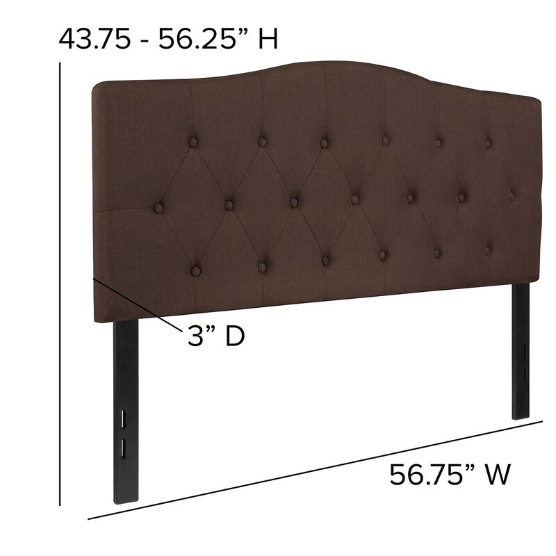 Flash Furniture Cambridge Tufted Upholstered Full Size Headboard in Dark Brown Fabric