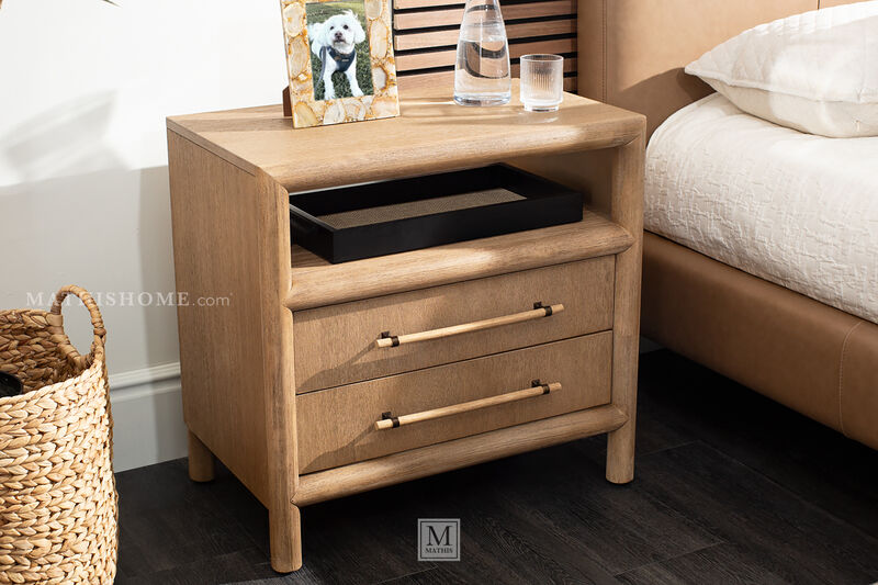Dorsey Two Drawer USB-charging Nightstand in Granola image number 2
